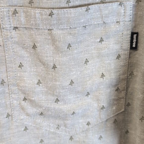 Tentree Men’s M Hemp Pinetree Long Sleeve Shirt Classic Button-Collar EUC - Picture 4 of 10